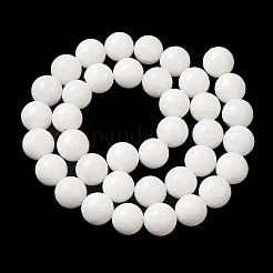 天然石マレーシアジェイドビーズ連売り  染め＆加熱  ラウンド  ホワイト  4mm  穴：0.8mm  約92個/連  15インチ&nbsp;G-A146-4mm-B01