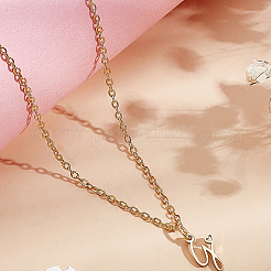 1pc 304 Stainless Steel Letter Pendant Necklaces&nbsp;NJEW-LP0001-39G-G