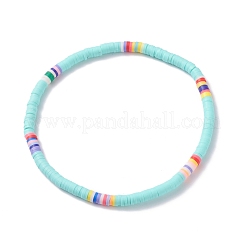 4Pcs 4 Color Handmade Polymer Clay Heishi Beads Stretch Anklets Set for Women&nbsp;AJEW-AN00468
