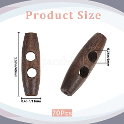 70Pcs Natural Wood Buttons&nbsp;WOOD-GF0002-28A
