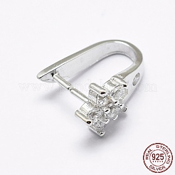 Anti-Tarnish Rhodium Plated 925 Sterling Silver Micro Pave Cubic Zirconia Pendant Bails&nbsp;STER-P034-54P