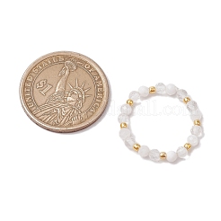 Natural Moonstone Beaded Stretch Rings&nbsp;RJEW-JR00867-08