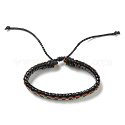 6Pcs 6 Style Adjustable Braided Imitation Leather Cord Bracelet Set with Waxed Cord for Men&nbsp;BJEW-F458-08