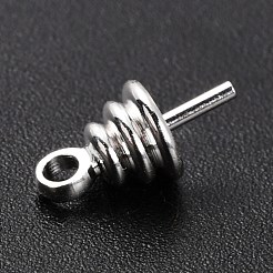 真鍮カップパールヒートンキャップピンペンダント  片穴パーツ用  長持ちメッキ  925銀メッキ  9.5x4.5mm  穴：1.5mm  ピン：0.6mm&nbsp;KK-H759-33S