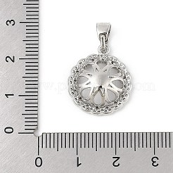 Brass Micro Pave Clear Cubic Zirconia European Dangle Charms Bails&nbsp;KK-K297-55P