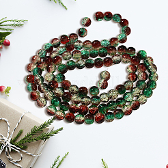 4Strands Crackle Glass Beads Strands&nbsp;CCG-PA0001-01B