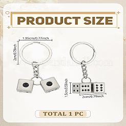 1Pc Alloy Dice Pendant Keychain&nbsp;KEYC-LP0001-52