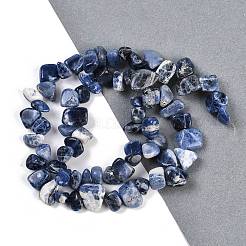 天然ソーダライトナゲット連売り  7.5~11.5x9~13x4~6.5mm  穴：0.8~1mm  約62~68個/連  14.96~15.55''（38~39.5センチメートル）&nbsp;G-B125-A18-01