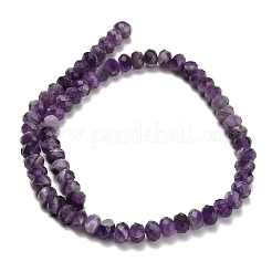 天然石アメジストビーズ連売り  多面カット  ロンデル  8x5.5mm  穴：1.2mm  約69個/連  15.16''（38.5センチメートル）&nbsp;G-Z111-A33