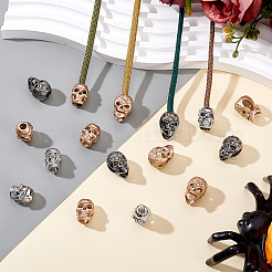 32種類のスタイルの合金ボタン4個  服装アクセサリー  スカル  ミックスカラー  15~18x12~13mm  8個/スタイル&nbsp;BUTT-GA0001-37