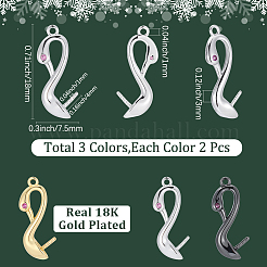 6Pcs 3 Colors Brass Peg Bails&nbsp;KK-SC0007-58