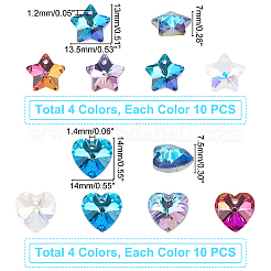 80Pcs 8 Style Electroplate Glass Charms&nbsp;GLAA-PH0001-81