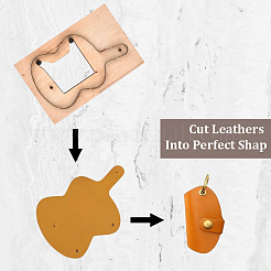 Rectangle Wooden & Carbon Steel Key Bag Leather Die Cutting Mold&nbsp;DIY-WH20055-016C