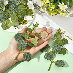 30Pcs Plastic & Polyester Artificial Eucalyptus Leaf&nbsp;AJEW-SC0031-61A