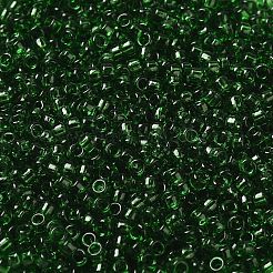 透明な色のガラスの丸いシードビーズ  グリーン  2~2.5x1.5mm  穴：1mm  約28125個/ポンド&nbsp;SEED-B001-06A-07