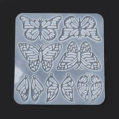 Diyシリコーンペンダント型  レジン型  UVレジン用  エポキシ樹脂ジュエリー作り  ちょうの模様  180x173x5.5mm  穴：2.2mm  内径：22~84x52~56.5mm&nbsp;DIY-G079-13C