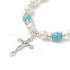 Alloy Cross Charm Bracelet&nbsp;BJEW-TA00178