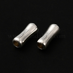 真鍮製チューブビーズ  鉛フリー＆カドミウムフリー  チューブ  925銀メッキ  9x3mm  穴：1.8mm&nbsp;KK-O143-44S