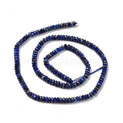 天然石ラピスラズリビーズ連売り  多面カット  ロンデル  4x2mm  穴：0.7mm  約157個/連  15.55インチ（39.5cm）&nbsp;G-H278-02A