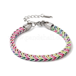 304 Stainless Steel Chain & Nylon Braided Bracelets for Women&nbsp;BJEW-A152-01P