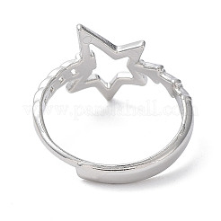 Non-Tarnish 304 Stainless Steel Hollow Star Adjustable Rings&nbsp;RJEW-D006-23P
