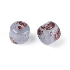 焼付塗装ガラスシードビーズ  コラム  丸い穴  ライトスチールブルー  4~4.5x3.5~4mm  穴：0.9~1mm  約455個/50g&nbsp;SEED-N009-02A