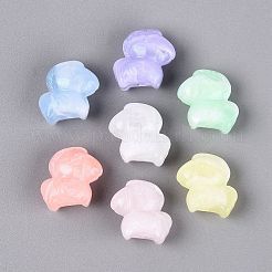 光沢のあるツートンカラーの透明アクリルビーズ  馬  暗闇で光る  グリッターパウダー付き  ミックスカラー  19x19~20x12mm  穴：2mm  約210個/500g&nbsp;OACR-Q199-35