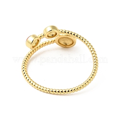 Enamel Evil Eye Open Cuff Rings&nbsp;RJEW-G263-01G-01