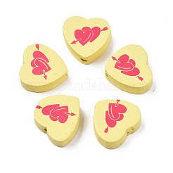 Spray Painted Maple Wood Beads&nbsp;WOOD-Q030-88