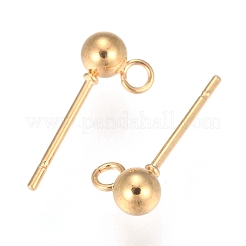 202 Stainless Steel Ball Stud Earring Findings&nbsp;STAS-F141-06G01-3mm