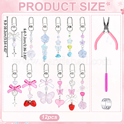 12Pcs Alloy & Acrylic & Resin Pendant Decorations&nbsp;HJEW-ME00094