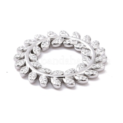 変色しない304ステンレススチール製リンクリング  葉の花輪  ステンレス鋼色  22x1.5mm  内径：10mm&nbsp;STAS-G264-03P
