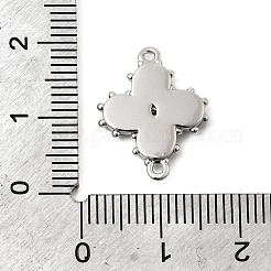 Brass Pave Clear Cubic Zirconia Flower Links Connector Charms&nbsp;KK-G553-03P