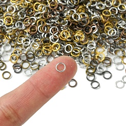 鉄真鍮オープンジャンプリング1200個6色  ラウンド  ミックスカラー  21ゲージ  5x0.7mm  内径：3.5mm  200個/カラー&nbsp;IFIN-YW0003-04