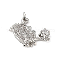 Brass Micro Pave Cubic Zirconia Pendants&nbsp;KK-B148-13P