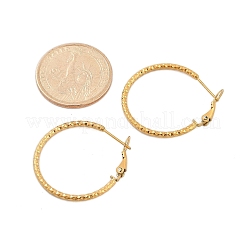 女性用304ステンレスフープピアス  リング  ゴールドカラー  29.5x2mm&nbsp;EJEW-B114-02B-G