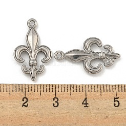 変色しない304ステンレススチールペンダント  フルール・ド・リスのチャーム  ステンレス鋼色  22x13x2mm  穴：1.5mm&nbsp;X-STAS-I307-560P
