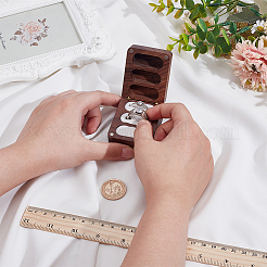 1Pc 3-Slot Walnut Wood Jewelry Gift Box with Magnetic Cover&nbsp;CON-PH0003-16A