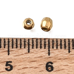 304ステンレススチールスペーサービーズ  イオンプレーティング（ip）  バレル  18KGP本金メッキ  3x3mm  穴：1mm&nbsp;STAS-L315-048G