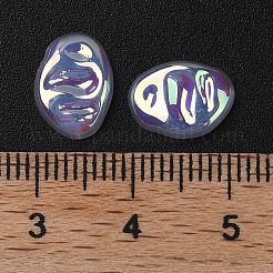 ABSプラスチック製カボション  虹色の  オーバル  貝殻色  11x8.5x2.5mm&nbsp;FIND-B043-05