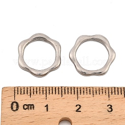 304ステンレススチールリンクリング  花  変色しない  ステンレス鋼色  15x14x2mm  内径：10.5mm&nbsp;STAS-B099-08P