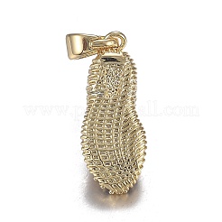 Brass Micro Blue Cubic Zirconia Pendants&nbsp;ZIRC-F120-063G