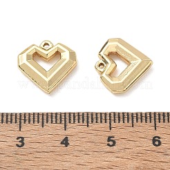 304ステンレススチールチャーム  幾何学模様のハートチャーム  長持ちメッキ  ゴールドカラー  13x13x3mm  穴：1mm&nbsp;SA-CBA3037-21G-02