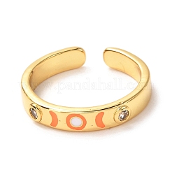 Moon & Sun Golden Enamel Cuff Rings for Women&nbsp;KK-G404-05