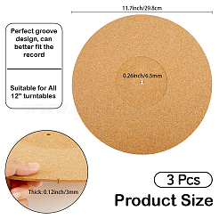 コルクターンテーブルマット  レコードマット  フラットラウンド  淡い茶色  302x3x6.5mm&nbsp;AJEW-CP0011-98