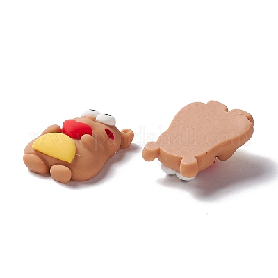 樹脂カボション  クマ  キャメル  23x17x8.5mm&nbsp;CRES-A049-22-1