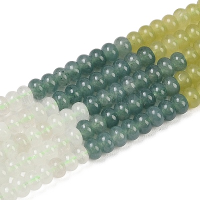 天然花アマゾナイトと染色白翡翠と水晶ビーズ連売り  ロンデル  ミックスカラー  6x4mm  穴：1mm  約95個/連  15.31''（38.9センチメートル）&nbsp;G-Z135-C05-1