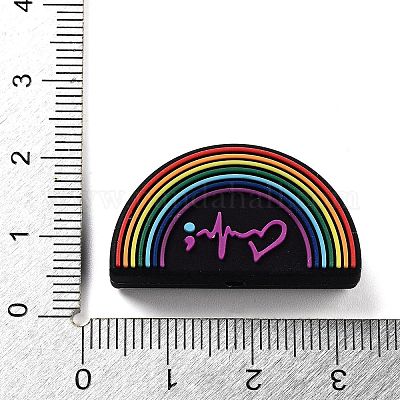シリコンビーズ  混合形状  レインボー  17x30x7mm  穴：2mm&nbsp;SIL-M005-02C-1