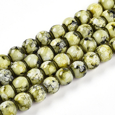 Baking Paint Glass Beads Strands&nbsp;DGLA-N003-10mm-A04-1