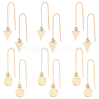 12Pcs 2 Styles Brass Stud Earring Findings&nbsp;KK-UN0001-09-1